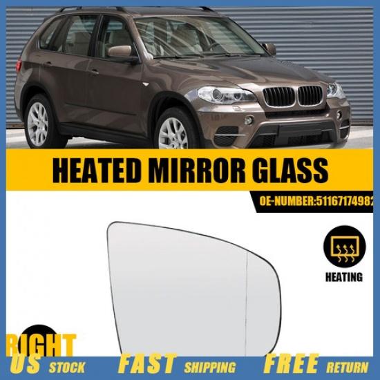 

For Bmw X5 X6 E70 E70 E72 Right Passenger Side Door Wing Mirror Glass Heated EXV