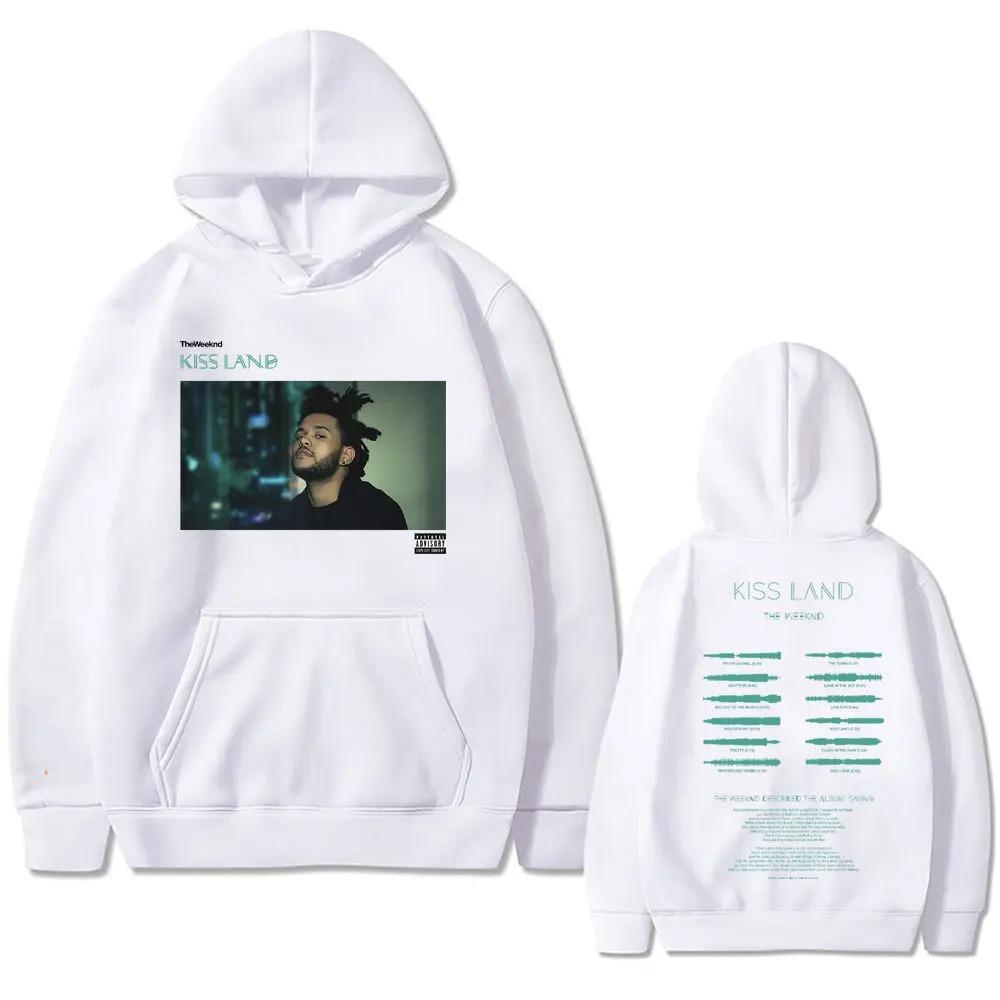Fashion Streetwear Sportwear Weeknd Kiss Land Double Sided print men‘s Autumn fleece Hoodie Long Sleeve clothes