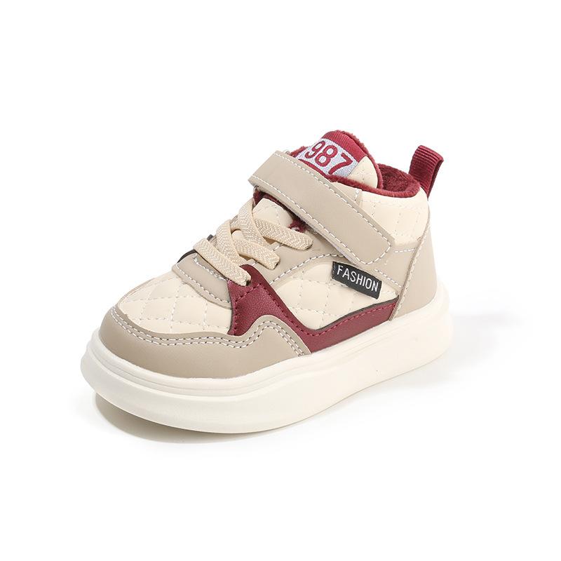 Kids Winter Warm Plush Sneakers Soft Sole Freeze Thickened Cotton Shoes For Boys And Girls