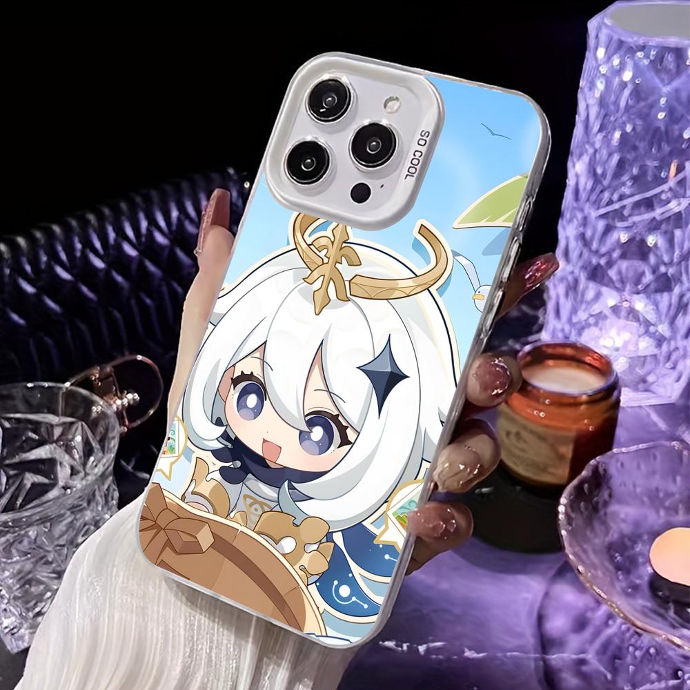 Game GI Paimon White Translucent Mobile Phone Case for iPhone 17 16 15 14 13 12 11 X XR XS 8 7 Air Pro Max Plus Colorful Cover