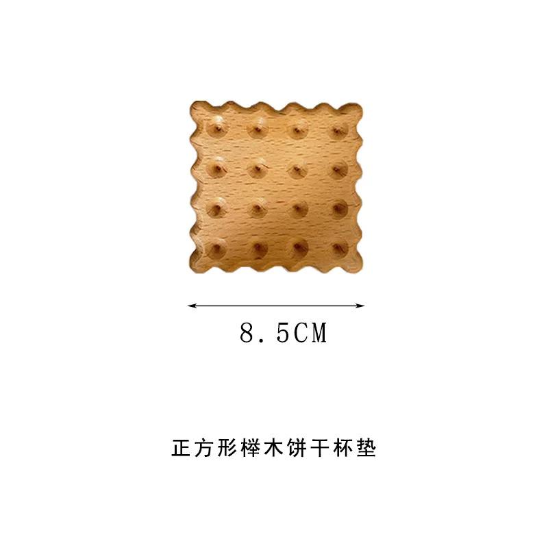 New Creative Biscuits Wooden Cup Mat Natural Wooden Tea Cup Mat Mugs Milk Cups Coffee Cup MatsCup Trays Heatproof Pads Placemat
