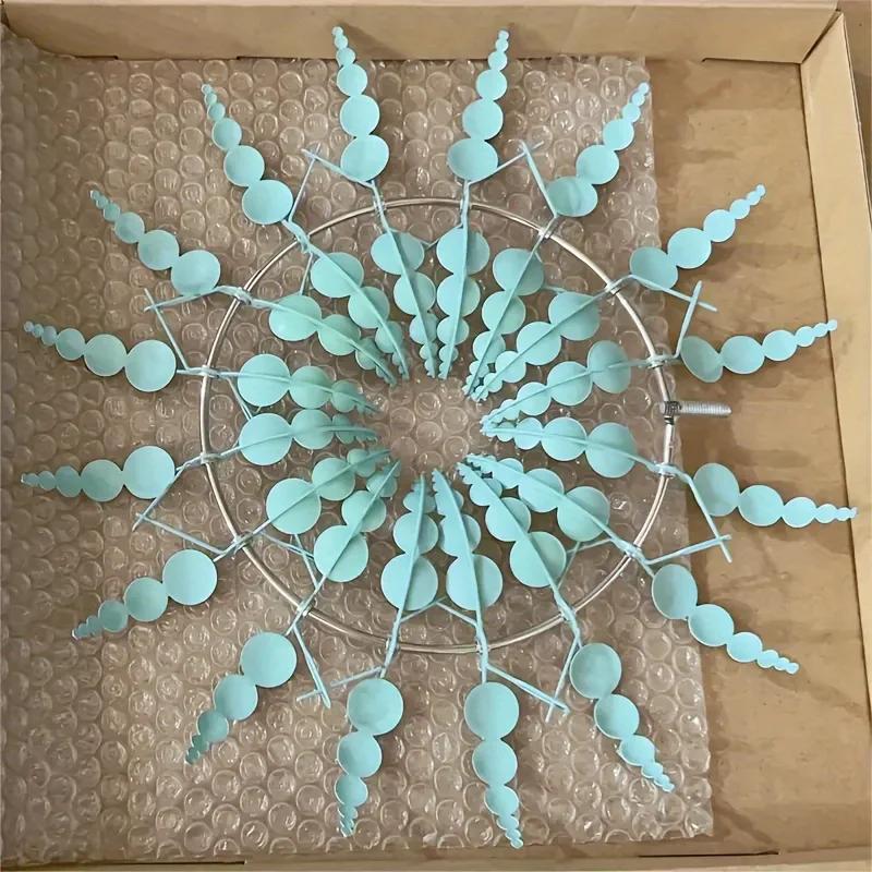 

Креативное украшение газона во дворе, сада, уникальный ветряной коллектор, магическая кинетическая энергия, металлическая ветряная мельница, вращающаяся M небесно-голубой