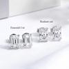 Smyoue 0.5-2CT Emerald Cut 18k Plated Moissanite Stud Earrings for Women Classic Bride 925  Silver Earring Lab Diamond