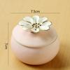 Hand Drawn Flower Ceramic Storage Jar Wedding Candy Box Jewelry Storage Box Storage Container Creative Gift Jar Home Decoration