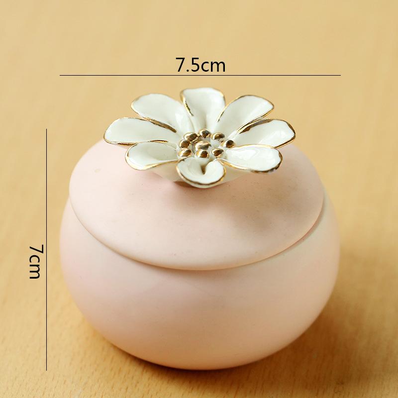 Hand Drawn Flower Ceramic Storage Jar Wedding Candy Box Jewelry Storage Box Storage Container Creative Gift Jar Home Decoration