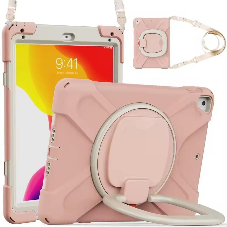 Shockproof Silicone Case with Stand Holder, Hand Strap & Adsorbed Pencil Slot case for iPad 10.2 (2019/2020/2021) Bulk