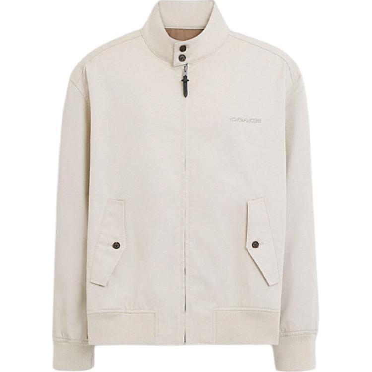 

Coach Ss24 Solid Color Zip Casual Long Sleeve Jacket Men jackets Stone CS015-STN XL