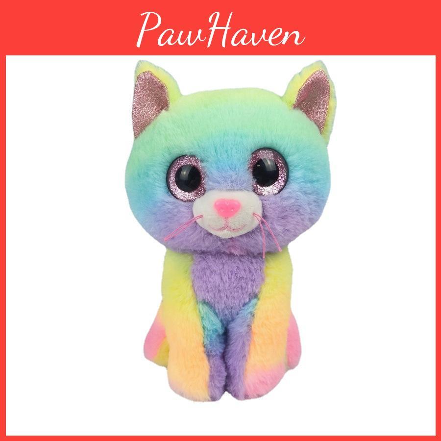 Cassidy Rainbow Cat Plush Toy Colorful And Soft Stuffed Animal For Kids' Birthdays