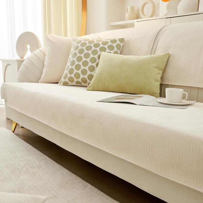 Sofa Cushion Four Seasons Universal Non-slip Simple Modern Cushion Net Red Waffle Living Room Backrest Towel Leather Sofa Cover Cover