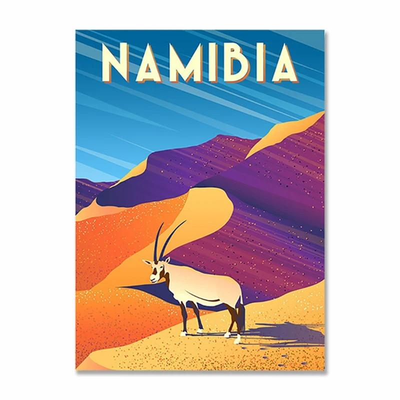 Nordic Vintage Metal Tin Signs Travel Cities Posters Turkey Dubai Tanzania Landscape Retro Plate Home Wall Decor Room Decoration