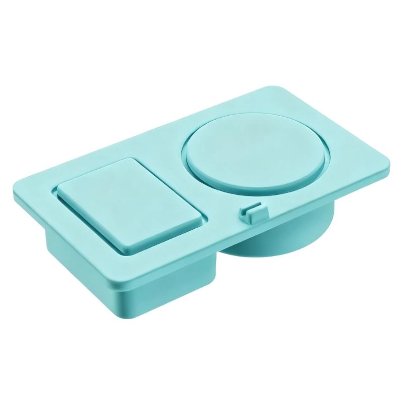 

Food Grade Silicone Two Section Snacks Box Secure Cover Kitchen Organizers Travel Essential Camping Food Carriers синій