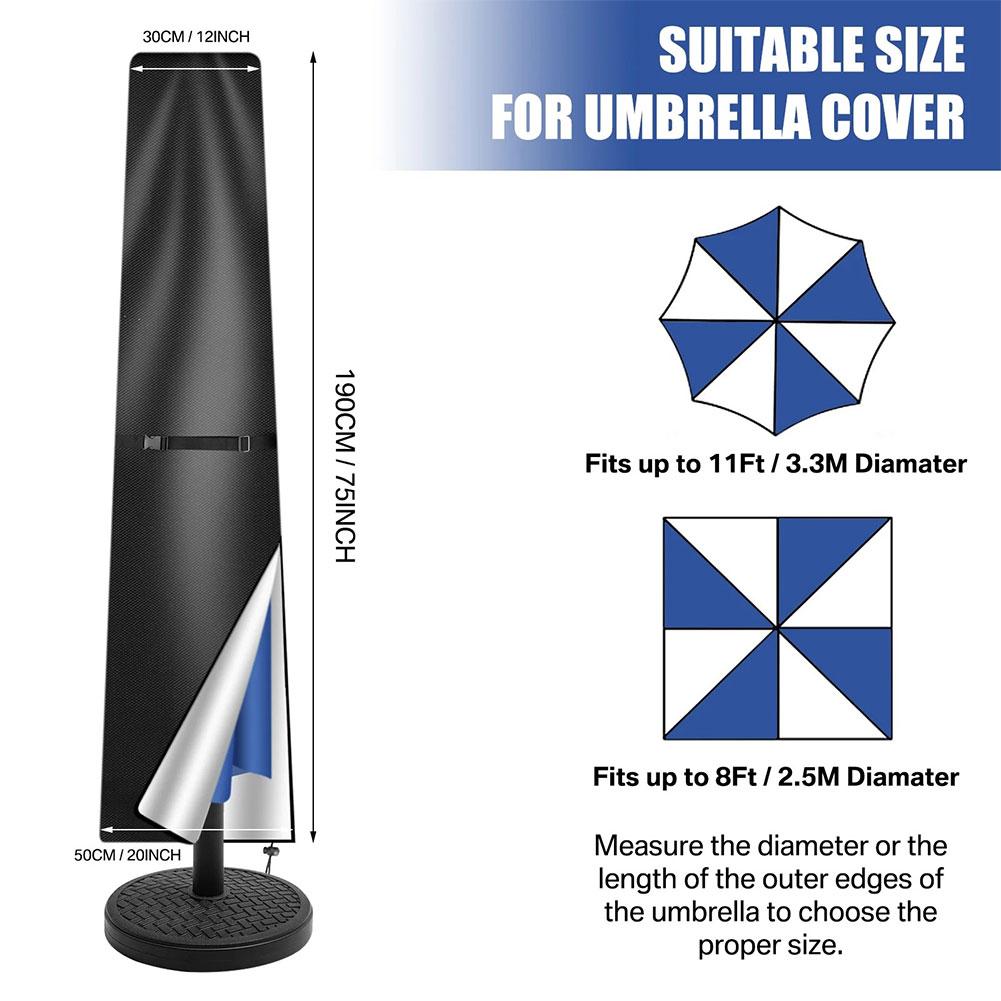 Outdoor Anti-UV Protective Cover Waterproof Patio Umbrella Cover with Zipper Outdoor Umbrella Cover for Outdoor Umbrellas