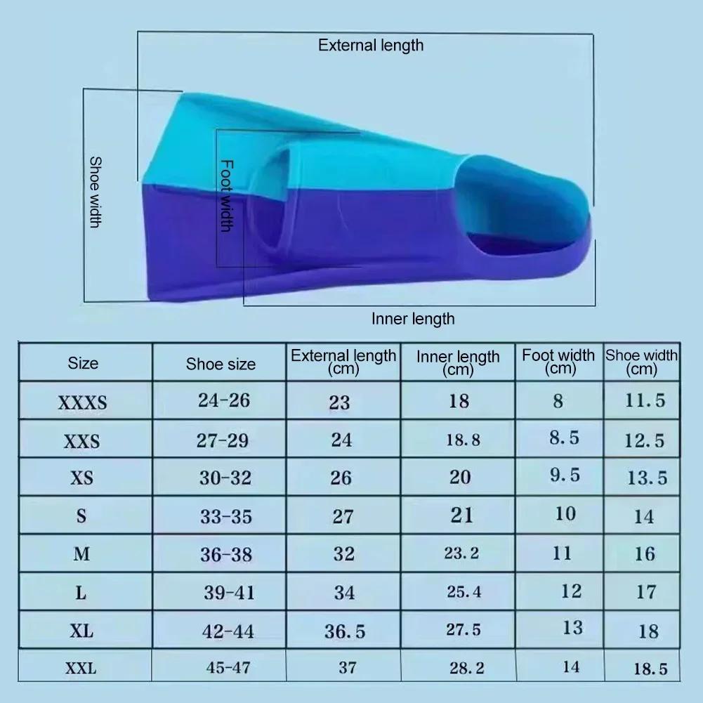 Men Women Kids Silicone Professional Scuba Diving Fins Short Snorkel Swimming Fins Flippers Swimming Diving Accessories
