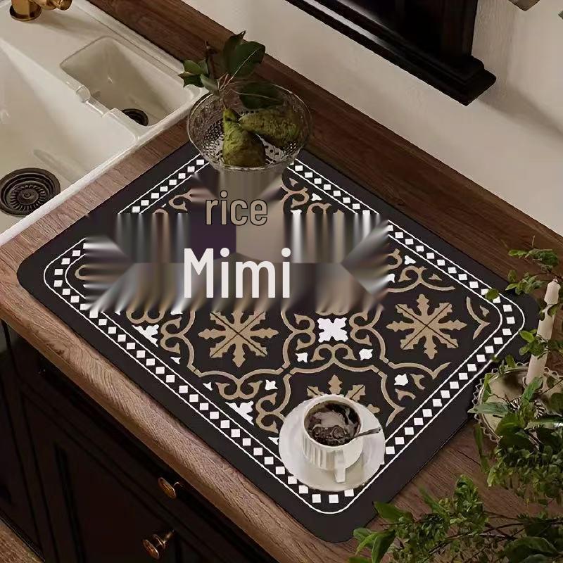 Retro Floral Anti-scalding Water-absorbing Coaster: Non-slip, Dirt-resistant, Easy-to-Clean Diatomaceous Earth Coffee Mat