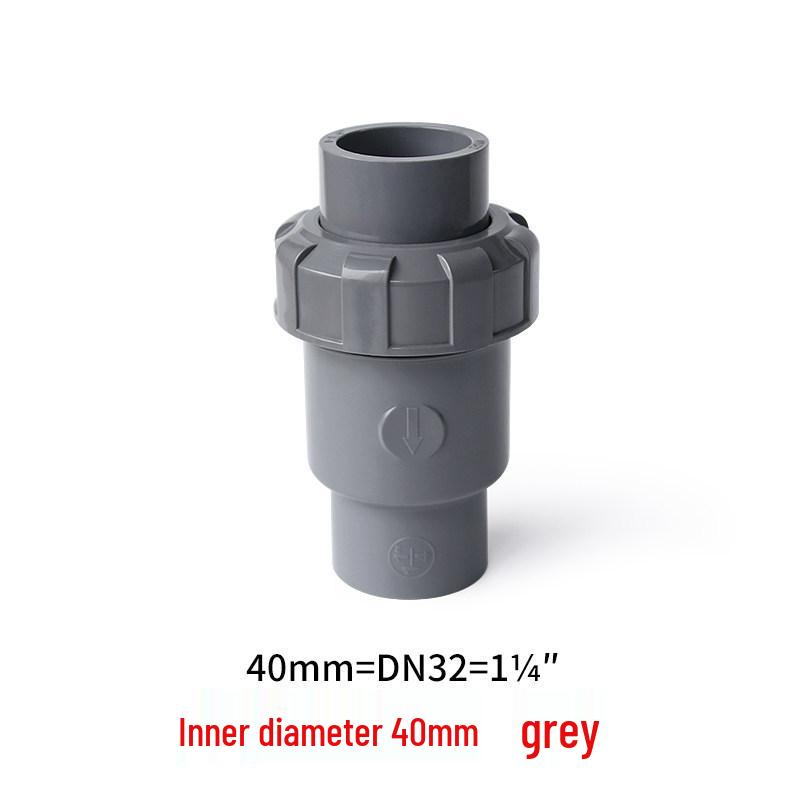 White PVC Ball Check Valve for Water Pipes, Fish Tank Fitting, Sizes: 1 Inch, 25, 32, 40, 50 Mm