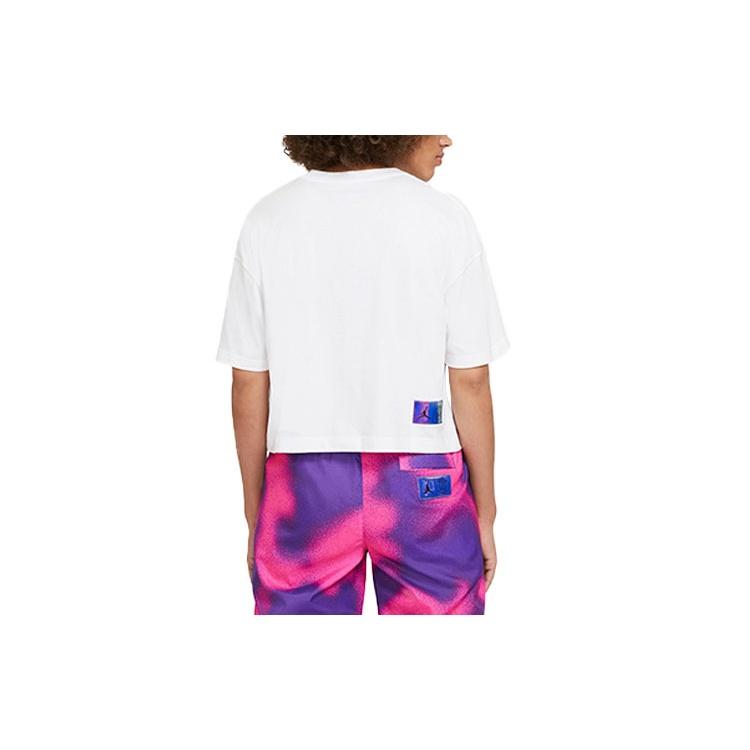 (WMNS) Air Jordan Paris Saint-Germain Printing Short Sleeve White Women's CZ7506-100
