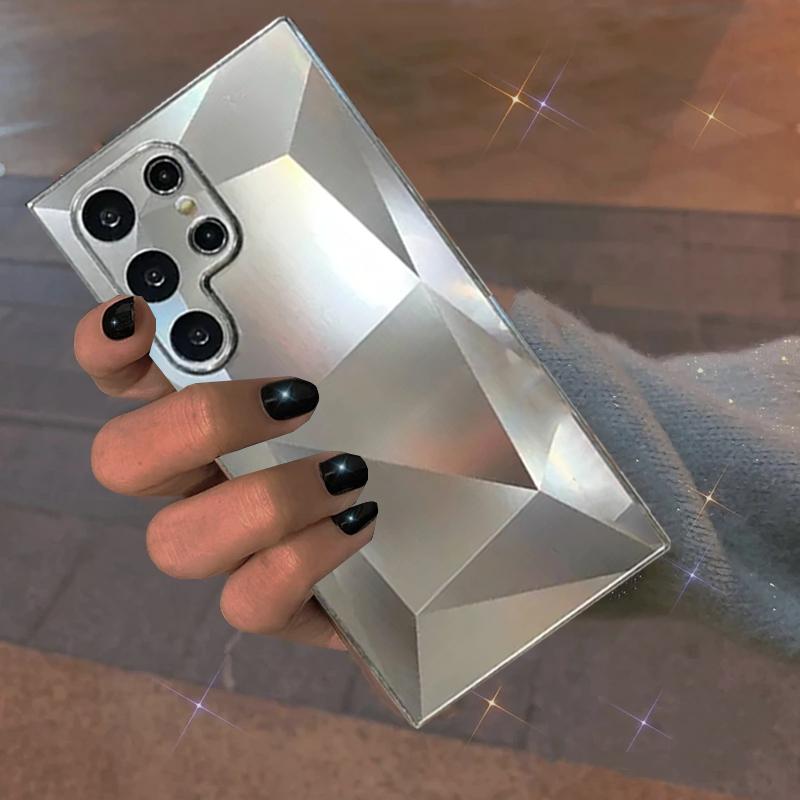 Pokovování Laserový Bling Diamantový Vzor Pouzdro Pro Samsung Galaxy S24 S23 Ultra S22 Plus A14 A24 A24 A54 A23 A53 A73 5G iPhone 15 14 13 12 11 Pro Max Kryt