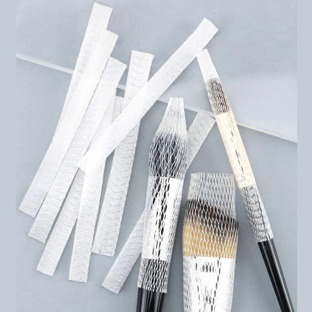 100Pcs/set Transparent Rose Protective Covers Soft Convenient Makeup Brushes Net Flexible Mesh Flexible Protectors Cover