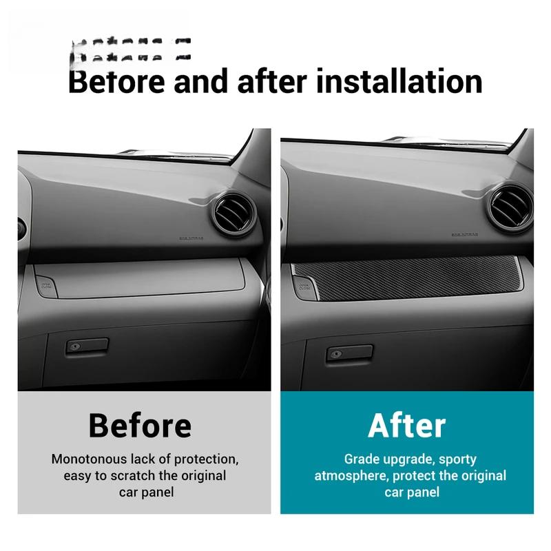 Real Soft Carbon Fiber Sticker For Toyota RAV4 2006 2007 2008 2009 2010 2011 2012 LHD RHD Car Co-pilot Panel Trim Accessories.
