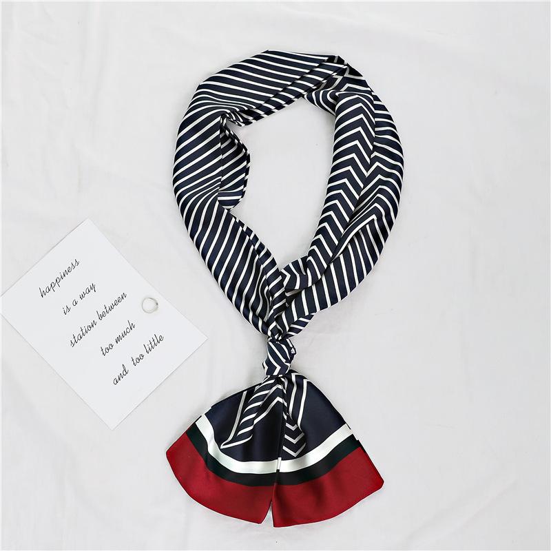 Korean Version of Spring and Summer Long Silk Scarves, Small Scarves, Scarves, Women's Versatile Printing Thin and Narrow Headbands Are Very Good Yao