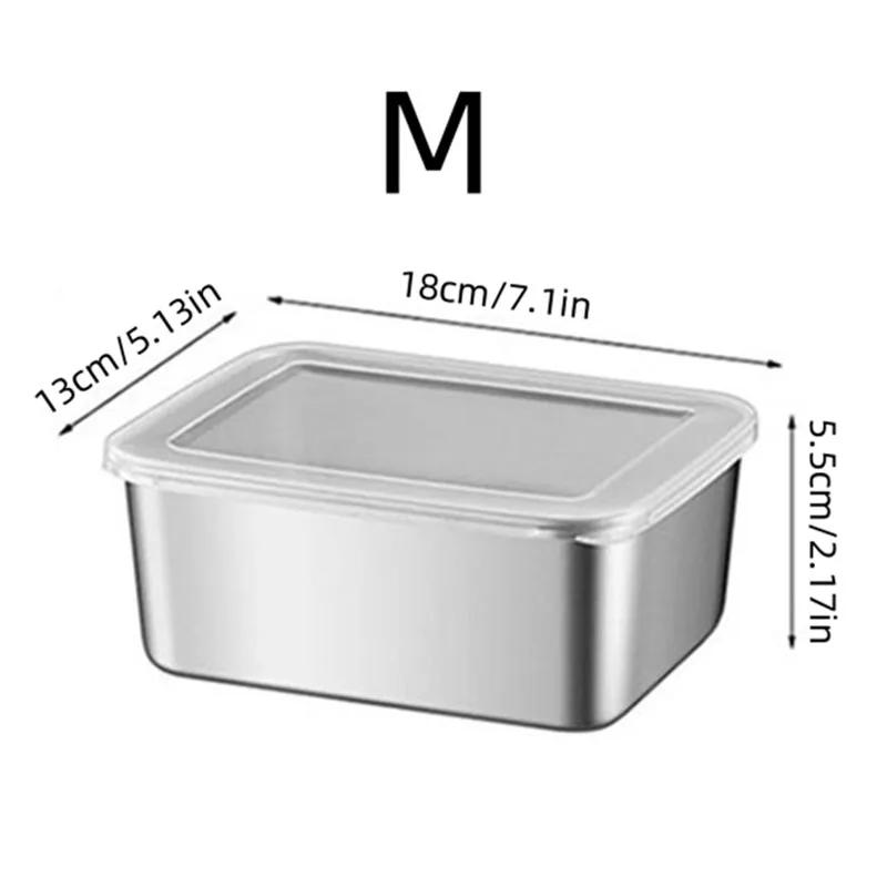 1pc Stainless Steel Food Storage Box with Lid, Stackable Food Container, Reusable Food Storage Box, Office Metal Lunch Box