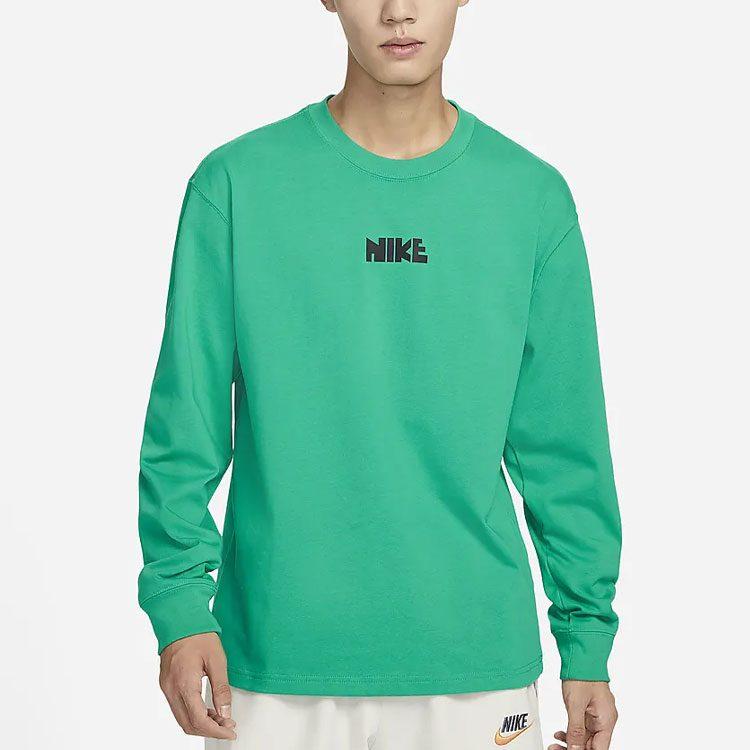 Nike T Shirts Men's Green Crew Neck Moderate Straight Fit FN0253-324