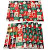 Merry Christmas Santa Claus Print Placemat 2/4/6pcs Kitchen Accessories Coffee Dining Table Mat Coaster Festival Tableware Pads