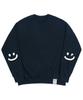 GRAVER [Unisex] Elbow Smile Drawing Sweatshirt_Navy/White Logo