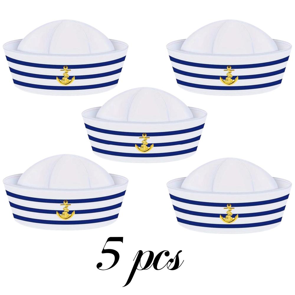 Sailor Hat Captain Navy Hat and Scarf Set Unisex Costume Photo Props Mardi Gras Party Funny Cosplay Supplies Stage Performs Acce