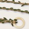 Wooden Ring Buckle Rattan Leaf Belt Boho Style Linen Rope Belt  For Wedding Dress