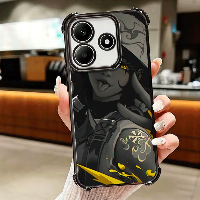 V-Valorant Game Black Cool Soft Phone Case For Xiaomi Redmi Note 14 15 Pro Plus 13 12 11S 11T 5G 10 9S 9 Plating Anti-Fall Funda