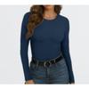 Women S Stretchy Cutout Ribbed Long Sleeve Sexy Round Neck T Shirt