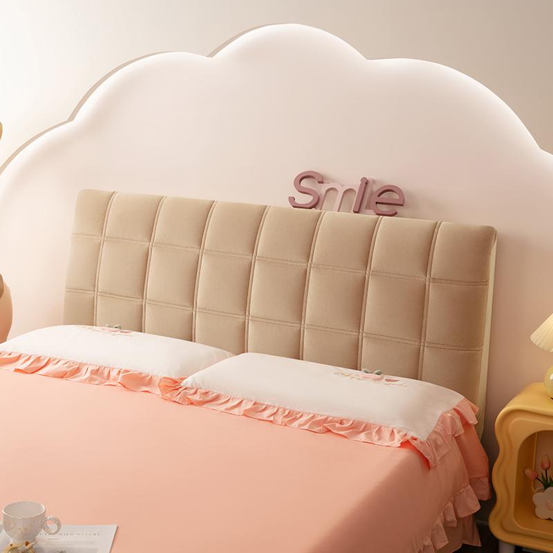 

Thicken Milk Fleecet Quilted Bed Head Cover Luxury Solid Color Queen Size Bed Back Cover Flannel All-inclusive Headboard Cover 100cmx65cm