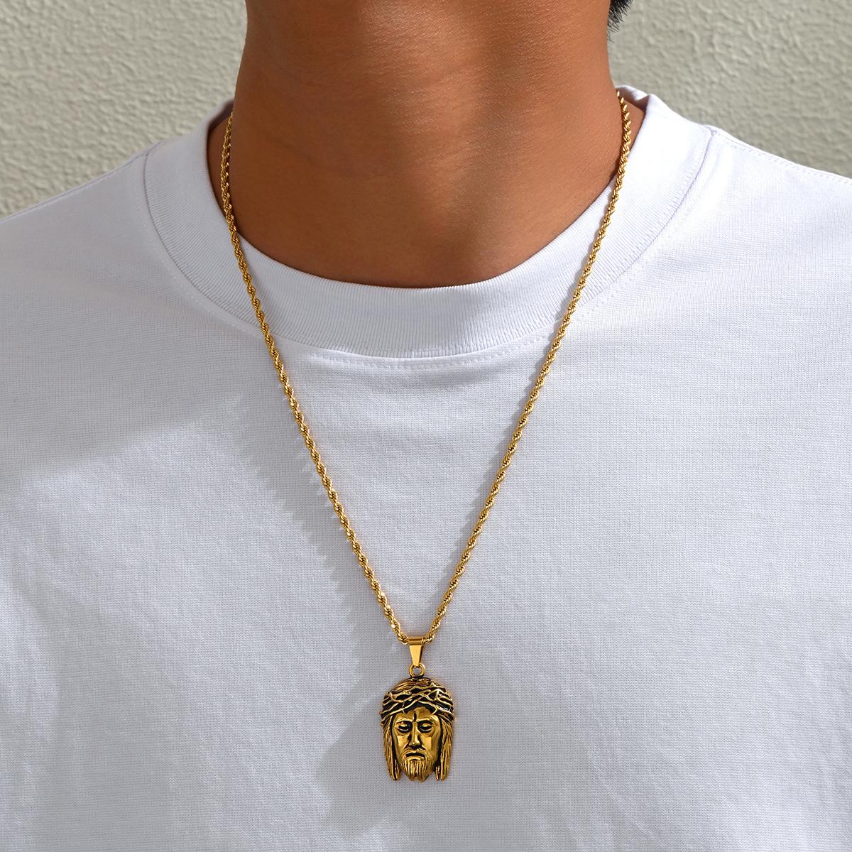 Luxury  Pure Gold Real Gold Men s Necklace Twist Necklace золотой