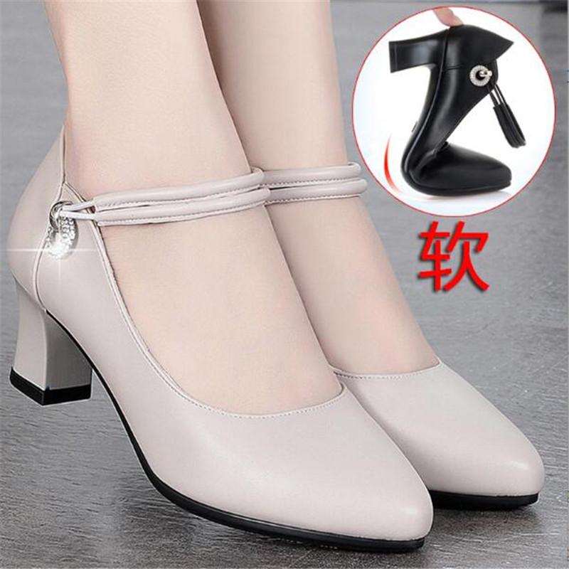 Fashion Size 34-42 Elegant Soft Leather High Heels Shoes Luxury Women Mary Janes 2025 Autumn Platform Pumps Office Party Ladies Shoes