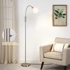 Lampadaire - NETTLIFE - Lampe Arc - E14 - Métal argent - 163 cm