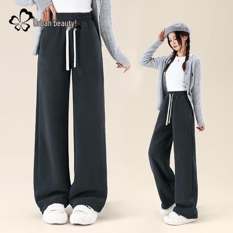 

Urban Lady Women s Winter Fleece-Lined Loose Wide-Leg Pants S