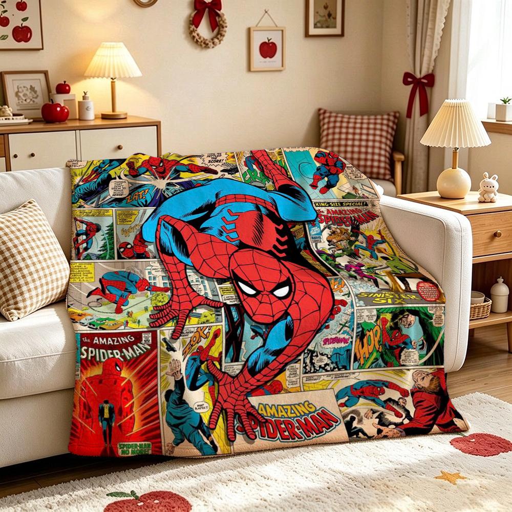 Spider Man Action Pose Blanket Blanket Soft And Comfortable Bedroom Digital Printing Machine Washable