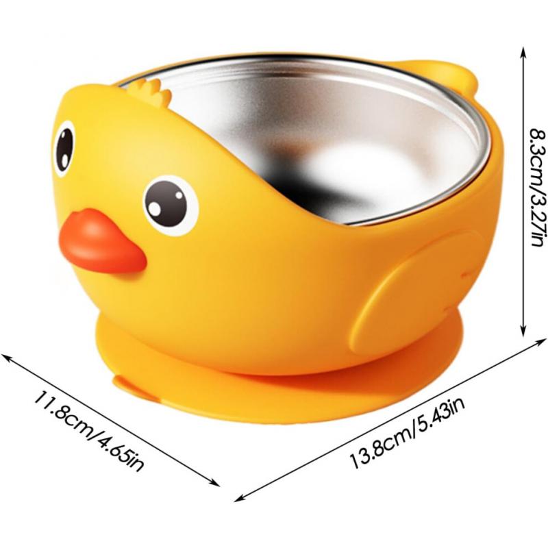 Tasse Bébé avec Ventouse pour Manger Autonome, Design Anti-fuite et Anti-choc, Dessin Animé Jaune, Idéale pour la Crèche et la Chaise Haute