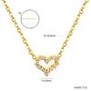 Geometric Hollowed Pendant Fashion Necklace Custom 18k Gold Plated Non Tarnish Necklace Stainless Steel Heart Necklace for Women
