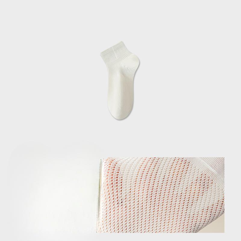 Men's Summer Thin Pure Cotton Mid-calf Socks, Mesh Breathable, Sweat-absorbing, Odor-proof Short Socks, Sports Cotton Socks
