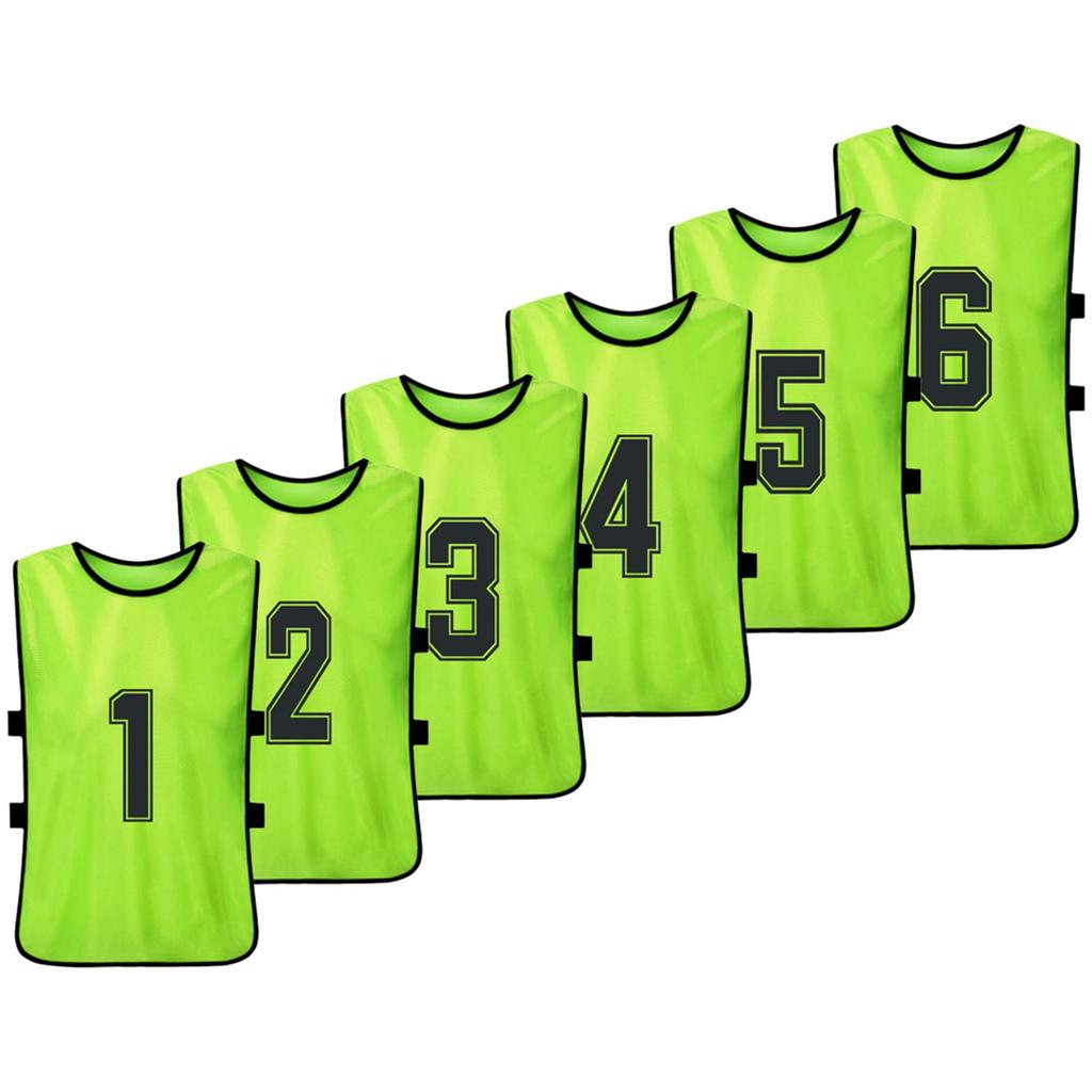 12 PCS Adults Soccer Pinnies Quick Drying Football Jerseys Sports Scrimmage Soccer Training Numbered Bibs Practice Sports Vest
