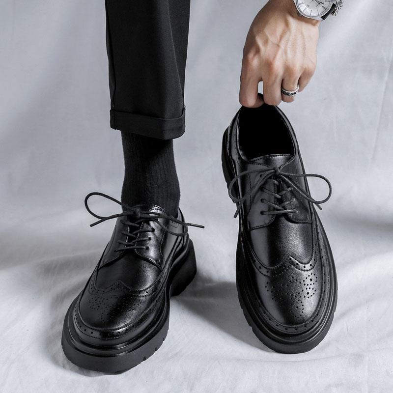 Fashion Spring Derby Officially Leisure Men's Casual Shoes Breathable Fashion Male Oxfords Formal Dress Footwear Handmade Business Shoes