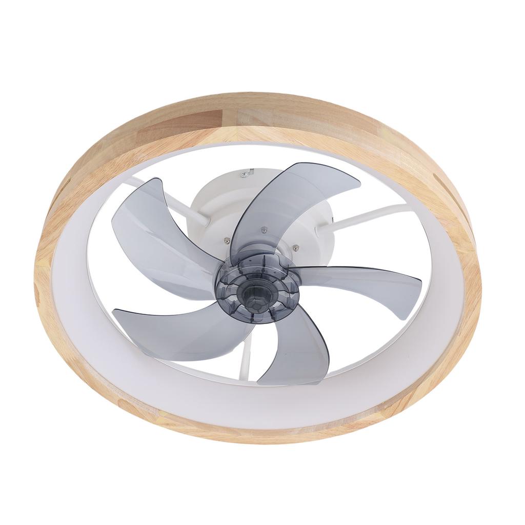 LED Ceiling Fan with Light Remote Timer 6 Speeds Stepless Dimming Flush Mount Fan Light for Living Room Bedroom