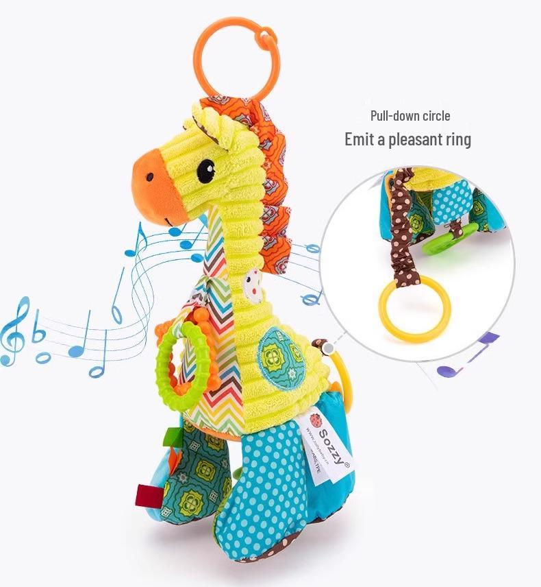 Newborn Baby Mobile Music Pull Ring: Soothing Plush Toy for Crib, Stroller, or Car (0-1 Year)