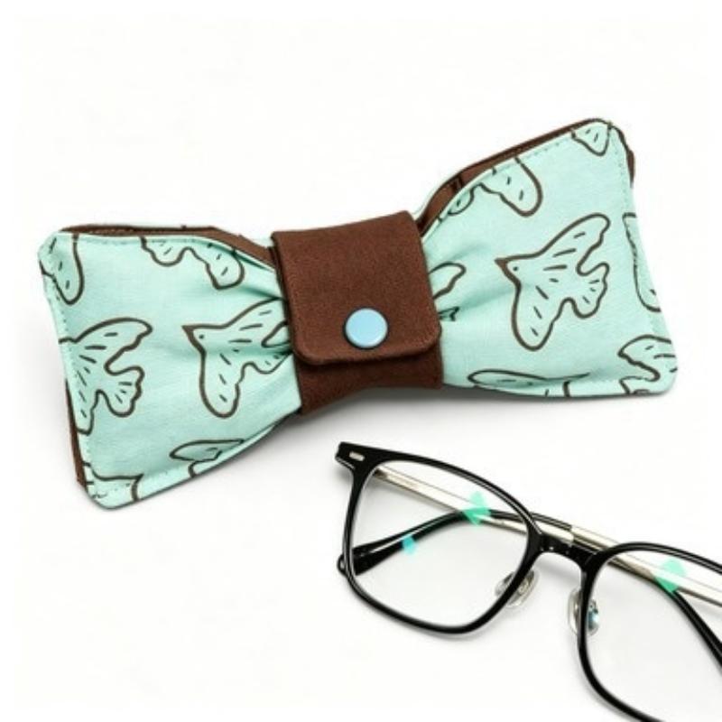 Water Repellent Glasses Storage Bag Creative Wave Point Bird Cloth Snap On Eyewear Pouch for Outdoor