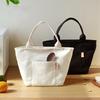 Insulated Canvas Bento Bag - Large Capacity for Students or Office Workers