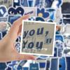 60Pcs Blue Stickers for Laptops, Bottles, Scrapbooking, DIY Decoration