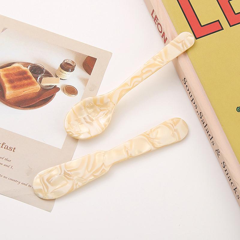 Colorful Acrylic Ice Spoon Cream Coffee Caviar Spoon Stirring Spoons Dessert Spoon Teaspoon Crafts Tableware Party Photo Props