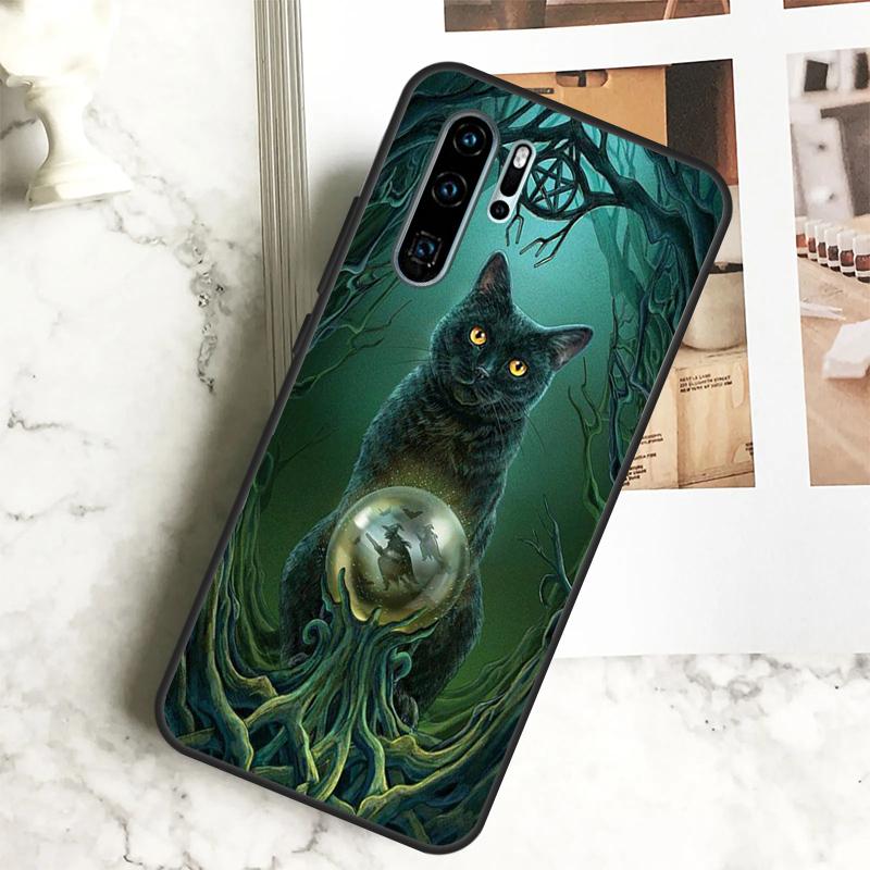 Witch Cat For Huawei Nova 5T 9 10 SE 7i 8i 11i 12i Y60 Y61 Y70 Y72 Y73 Y90 Y91 P20 P40 P30 Lite Case
